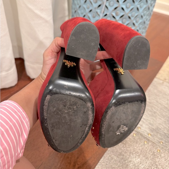 Prada Suede Embellished Platforms - Picture 5 of 6